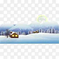 矢量冬日雪景-空若网 矢量冬日雪景-空若网