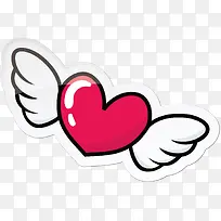 矢量图水彩红色爱心翅膀-空若网 矢量图水彩红色爱心翅膀-空若网