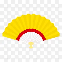 手绘黄色折扇-空若网 手绘黄色折扇-空若网