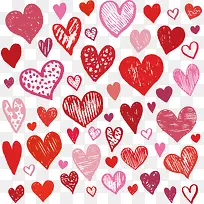 手绘粉红色爱心花纹-空若网 手绘粉红色爱心花纹-空若网