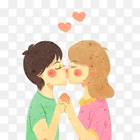 手绘插画相爱的情侣亲吻插图-空若网 手绘插画相爱的情侣亲吻插图-空若网