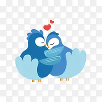 相爱的两只小鸟卡通图-空若网 相爱的两只小鸟卡通图-空若网