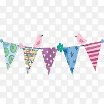 矢量站在旗帜上唱歌的小鸟素材-空若网 矢量站在旗帜上唱歌的小鸟素材-空若网