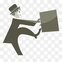 矢量卡通复古卓别林拿提包电影插-空若网 矢量卡通复古卓别林拿提包电影插-空若网