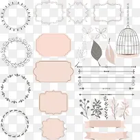 扁平简约折纸标签和飘带设计矢量-空若网 扁平简约折纸标签和飘带设计矢量-空若网