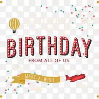 复古生日祝福海报矢量素材-空若网 复古生日祝福海报矢量素材-空若网