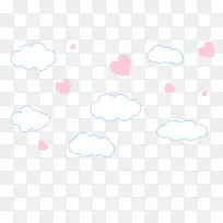 爱心和云朵装饰-空若网 爱心和云朵装饰-空若网