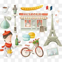 卡通法国元素-空若网 卡通法国元素-空若网