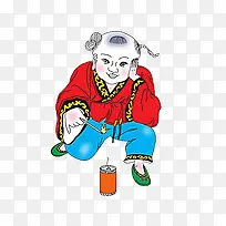 小孩点爆竹卡通-空若网 小孩点爆竹卡通-空若网