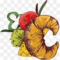 手绘水饺蔬菜西红柿矢量-空若网 手绘水饺蔬菜西红柿矢量-空若网