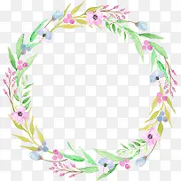 水彩七彩鲜花花环-空若网 水彩七彩鲜花花环-空若网