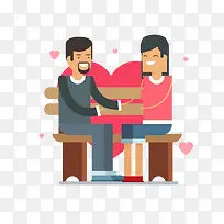 卡通中年爱情矢量元素-空若网 卡通中年爱情矢量元素-空若网