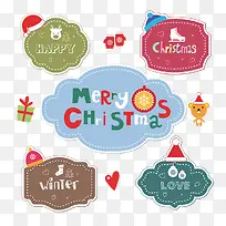 2018缤纷可爱圣诞节标签设计-空若网 2018缤纷可爱圣诞节标签设计-空若网