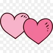 矢量两颗粉色心婚礼素材-空若网 矢量两颗粉色心婚礼素材-空若网