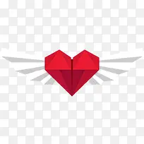 红灰色的折纸翅膀心形-空若网 红灰色的折纸翅膀心形-空若网