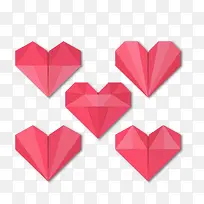 红色卡通折纸爱心矢量图-空若网 红色卡通折纸爱心矢量图-空若网