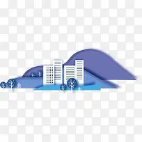 卡通立体建筑风景插画-空若网 卡通立体建筑风景插画-空若网