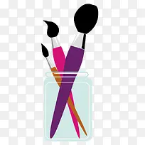 矢量毛笔玻璃笔筒-空若网 矢量毛笔玻璃笔筒-空若网