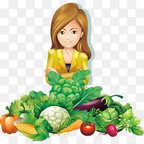 挑选蔬菜的女生-空若网 挑选蔬菜的女生-空若网