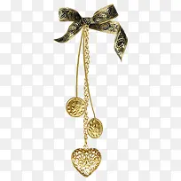 金色镂空花纹爱心吊坠-空若网 金色镂空花纹爱心吊坠-空若网