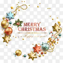 圣诞快乐彩球星星-空若网 圣诞快乐彩球星星-空若网