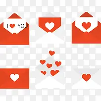矢量手绘爱心信封-空若网 矢量手绘爱心信封-空若网