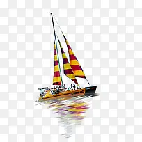 黄色卡通水彩风帆-空若网 黄色卡通水彩风帆-空若网