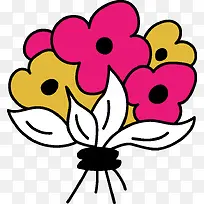 手绘卡通简约一束花卉-空若网 手绘卡通简约一束花卉-空若网