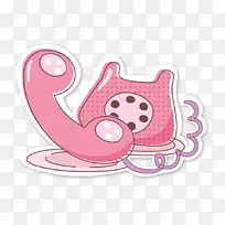 手绘粉色圆点电话图案-空若网 手绘粉色圆点电话图案-空若网