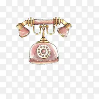 矢量卡通手绘粉色电话png-空若网 矢量卡通手绘粉色电话png-空若网