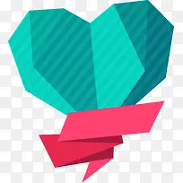 爱心飘带折纸-空若网 爱心飘带折纸-空若网