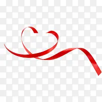 红色爱心飘带装饰-空若网 红色爱心飘带装饰-空若网