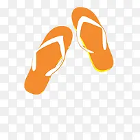 卡通橙色拖鞋矢量图-空若网 卡通橙色拖鞋矢量图-空若网