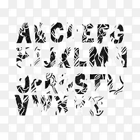 创意黑白26个英文字母-空若网 创意黑白26个英文字母-空若网