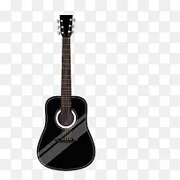矢量卡通扁平化黑色吉他-空若网 矢量卡通扁平化黑色吉他-空若网