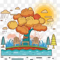 水彩大树-空若网 水彩大树-空若网