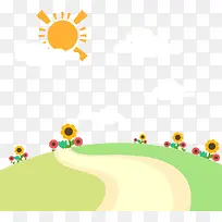 手绘小清新夏季田野插画图案-空若网 手绘小清新夏季田野插画图案-空若网