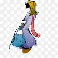 卡通手绘线条时尚模特-空若网 卡通手绘线条时尚模特-空若网