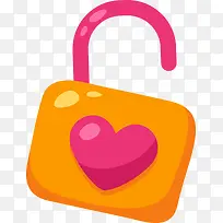 情人节黄色爱心锁扣-空若网 情人节黄色爱心锁扣-空若网