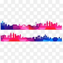 彩色城市剪影-空若网 彩色城市剪影-空若网