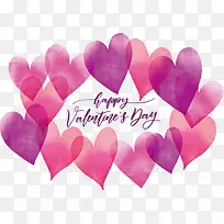 水彩粉红爱心横幅-空若网 水彩粉红爱心横幅-空若网