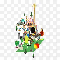 卡通露天餐厅-空若网 卡通露天餐厅-空若网