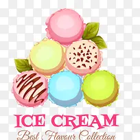 彩色卡通冰淇淋矢量图-空若网 彩色卡通冰淇淋矢量图-空若网