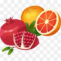 石榴橙子PNG矢量素材-空若网 石榴橙子PNG矢量素材-空若网