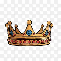 水彩绘宝石皇冠矢量图-空若网 水彩绘宝石皇冠矢量图-空若网