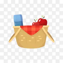 篮子中的水果和杯子-空若网 篮子中的水果和杯子-空若网