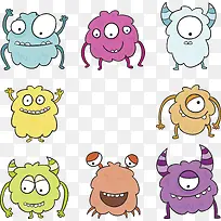 多彩卡通的小怪兽-空若网 多彩卡通的小怪兽-空若网