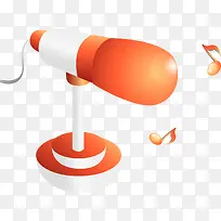 卡通黄色麦克风素材-空若网 卡通黄色麦克风素材-空若网