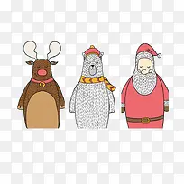 三只圣诞熊鹿素材-空若网 三只圣诞熊鹿素材-空若网