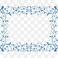 蓝色花纹边框-空若网 蓝色花纹边框-空若网